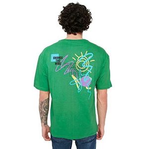 Trendyol T-shirt met korte mouwen voor heren, casual snit, Groen