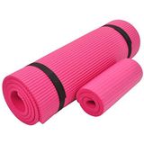 Everyday Essentials Yogamat, extra dik, hoge dichtheid, scheurvast, met kniebeschermers en draagriem, 1,27 cm, roze