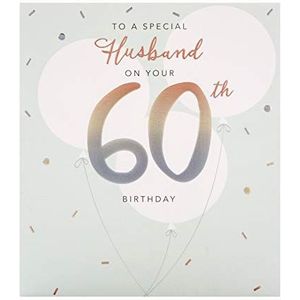 Hallmark Verjaardagskaart voor de 60e verjaardag voor echtgenoot van The Hallmark Studio – reliëf design op gestructureerd bord