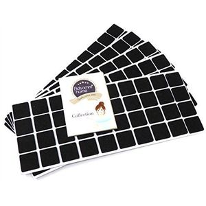Adsamm® | 200 viltglijders, 25 x 25 mm, zwart, vierkant, 3,5 mm dik, van hoogwaardig, zelfklevend vilt