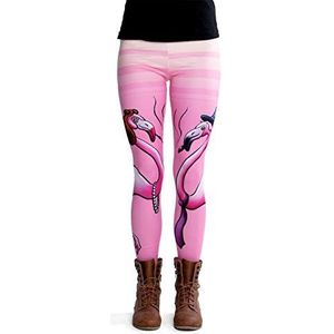 cosey - kleurrijke bedrukte legging (één maat) - verkrijgbaar in verschillende modellen, Flamingo