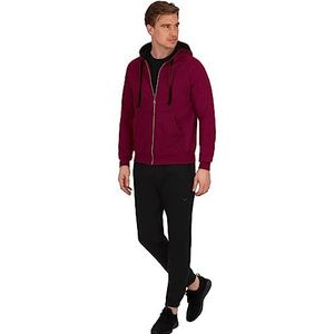 Trigema Chianti melange Comfort Overall met capuchon voor heren, XL, chianti melange, XL, chianti melange