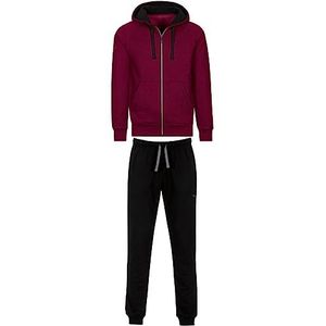 Trigema Chianti melange Comfort overall met capuchon voor heren, M, chianti melange, maat M, chianti melange