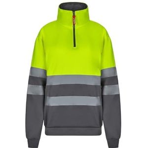 VELILLA 305701 Sudadera de Alta Visibilidad Sweatshirt met hoge zichtbaarheid, uniseks, grijs/fluorescerend geel