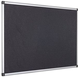 Bi-Office Maya-vilten paneel met aluminium frame, prikbord met glad viltoppervlak, zwart, 120 x 90 cm