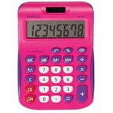 MAUL MJ 550 rekenmachine, groot 8-cijferig display, standaardfuncties voor kantoor, thuis, school, zonne-rekenmachine met batterij in het donker, kleurrijke functietoetsen, roze