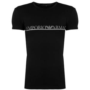 Emporio Armani Emporio Armani The New Icon T-shirt voor heren, ronde hals, 1 stuk, zwart.