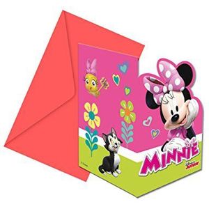 Disney Minnie Happy Helpers uitnodigingskaarten met enveloppen, 6 stuks