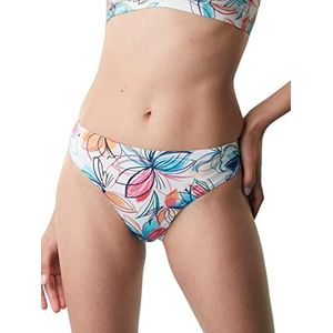 Lovable Printed Shiny Micro dames bikinibroek, witte bloemenprint