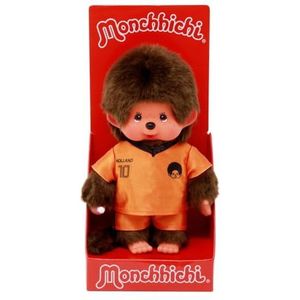 Monchhichi - Voetballer - Lappenpop - Bruin - Pluche
