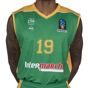 BIGSPORTS Replica Eurocup Limoges Csp Hayes 19 2017-2018 Basketbalshirt voor heren, Groen/Geel