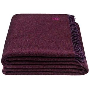 Onmisbare wollen deken - Premium woondeken van pure scheerwol met franjes - 130x190 cm - 390 - Wijn - De 'Zoeppritz since 1828'