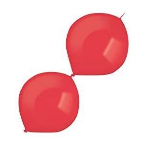 Amscan 9905578 - Decorator Standard E-Link latex ballonnen, rood, Link-a-Loon, 100 stuks