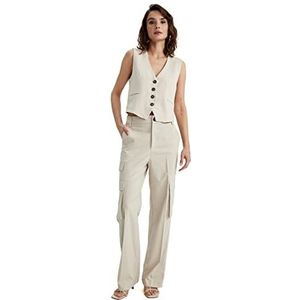 DeFacto Pantalon décontracté pour femme, beige, 36