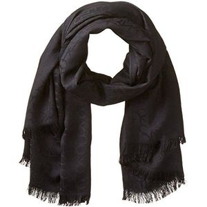 Calvin Klein Pashmina damessjaal met logo, zwart, één maat, zwart.