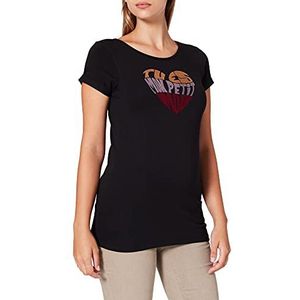 Supermom Ss Heart T-shirt voor dames, Zwart - P090