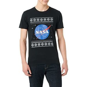 Brands In Limited NASA Old Fair Isle Sweatshirt met capuchon voor heren, zwart (Black Blk), L, Zwart