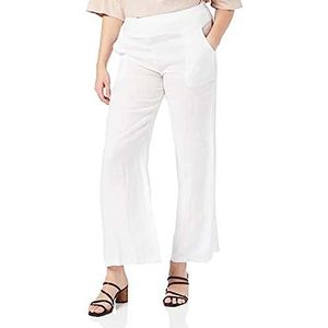Bonateks, Soepele broek met zakken en elastische tailleband, maat 40, Amerikaanse maat: L, wit, gemaakt in Italië, wit, 42, Wit