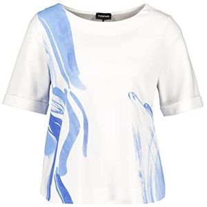 Taifun 371307-16105 T-shirt voor dames, Print gebroken wit