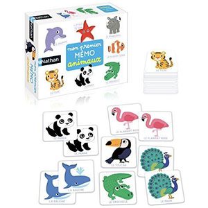 Nathan - Mijn eerste Memo Dieren - Geheugenspel - Ontdek de dieren van de wereld - Educatief spel - Om met het gezin te spelen - Voor kinderen vanaf 2 jaar