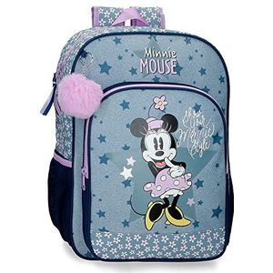 Disney Blauwe schoolrugzak Minnie stijl 30 x 40 x 13 cm polyester 15,6 l, blauw, Mochila Escolar, schoolrugzak, Blauw, School rugzak