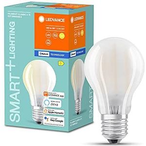 LEDVANCE Smart LED Bulb met Bluetooth Mesh, E27 mat in peervorm, dimbaar, warm wit (2700 K), vervangt conventionele 75 Watt, bestuurbaar met Google en Alexa, 4 stuks
