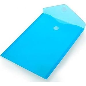 OFFICE BOX Lot de 10 chemises en polypropylène avec fermeture Velcro verticale Bleu translucide A4+
