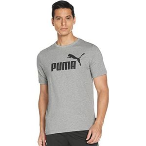 PUMA Heren T-shirt Ess Logo Tee, Grijs (Medium Gray Heather)
