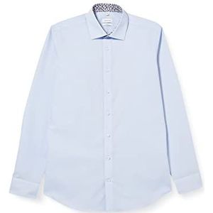 Seidensticker Zakelijk overhemd voor heren, extra slim fit, strijkvrij, kentkraag, lange mouwen, 100% katoen, Lichtblauw
