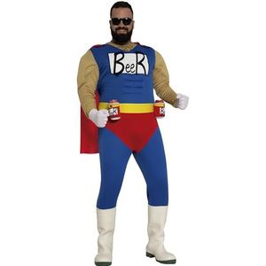Guirca-80743 kostuum Beerman/Supereroe volwassenen, blauw/rood/geel, large, 80743.0