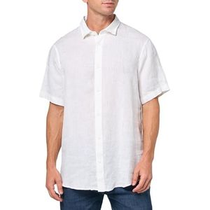 Armani Exchange Linnen overhemd met korte mouwen voor heren, Wit., XL