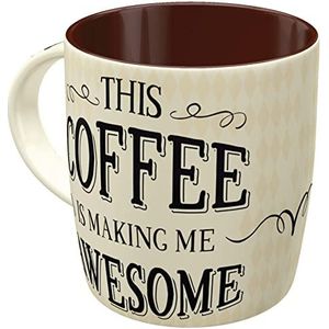 Nostalgic-Art Awesome Coffee Retro koffiemok – cadeau-idee voor koffieliefhebbers, keramiek, vintage design met citaat, 330 ml
