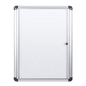 Bi-Office Prikbord Extra Enklore, magnetisch oppervlak van gelakt staal, bord met vleugeldeur voor gebruik binnenshuis van aluminium, afmetingen: 532 x 686 mm - 4 x A4