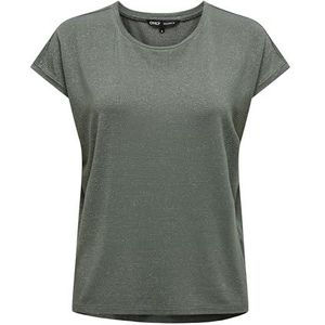 ONLY Onlclaudia S/S Glitter Stripe Top Jrs T-shirt voor dames, Groen