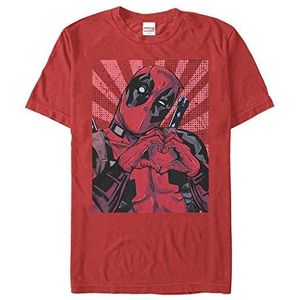 Marvel Deadpool Close Heart Pool T-shirt, korte mouwen, uniseks, rood, S, ROT