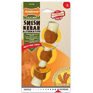 Nylabone Tandbotten voor agressief kauwen/Shish Kebab/Jerky kip aroma/voor volwassen honden met een gewicht tot 11 kg1 eenheid