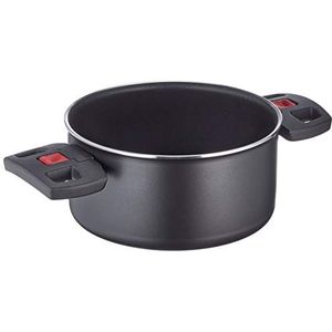 Ballarini Click + Cook-kookpan 16 cm, hoogte 80 mm, composiet, zwart, 8 cm