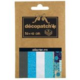 Décopatch DP008O Decopocket Pack met 5 vellen papier (30 x 40 cm) (gevouwen, 13 x 9,5 cm, comfortabel te vervoeren en eenvoudig te gebruiken), 1 verpakking met verschillende kleuren
