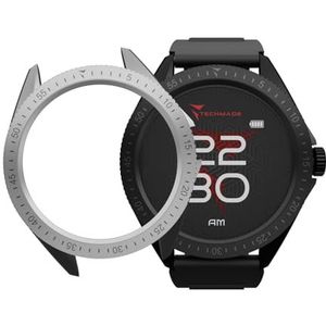 SmartWatch Rocks 2.0, inclusief 2 hoesjes voor digitaal horloge, volledig touchscreen, oproepen, meldingen, SOS-functie, sport, compatibel met iOS en Android (zwart en lichtgrijs)