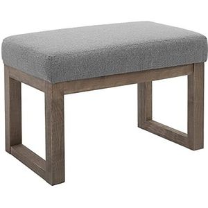 CangLong Ottoman Rechthoekige kruk, 70 cm, comfortabel, bank van hout, bekleed met stof, voor woonkamer, slaapkamer en buiten, grijs, schuim, 1 stuk