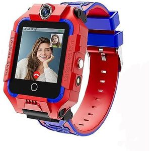 LiveGo Automatische 4G kindersmartwatch voor jongens en meisjes, waterdicht, veilige smartwatch, GPS-tracker, oproep, SOS-camera, wifi, voor kinderen, studenten, 4-12 jaar, verjaardag, Rood X