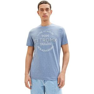 TOM TAILOR 1035635 Uomini T-shirt (1 stuk), 31505 - Grijs Mid Blue Grindle
