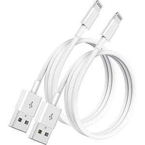 Set 2 - oplaadkabel [C94] voor Apple 1 m, goedgekeurde iPhone-oplader, USB-kabel naar Lightning-kabel voor iPhone 13/12/11/11Pro/11Max/ X/XS/XR/XS Max/8/7, IPad