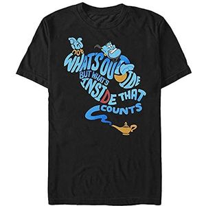 Disney Unisex Aladdin Quote Genie Bottle Organic T-shirt korte mouwen zwart, M, SCHWARZ