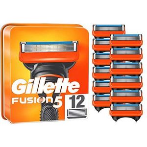 Gillette Fusion 5 scheermesjes, 12 reservemessen voor scheerapparaten voor heren met 5-voudig lemmet