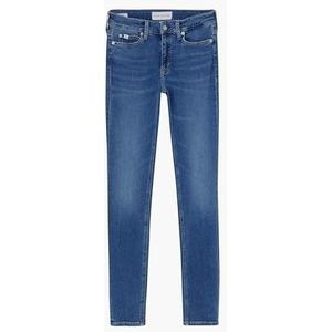 Calvin Klein Jeans Skinny halfhoge taille damesbroek, Donkere denim