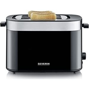 SEVERIN AT 9264 Automatische broodrooster met 2 toastsleuven, met instelbare bruiningsgraad in 7 verschillende standen en broodjeswarmer, ontdooien en opwarmen, 800 W,