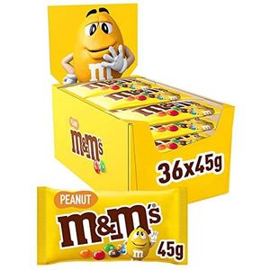 M & M Peanut Milk Chocolate & Pinda's, 36 zakjes à 45 g