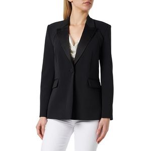 Pinko Cannubi Veste crêpe technique stretch Blazer femme, Z99_Noir Limousine, 34