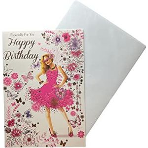 Verjaardagskaart voor dames met opschrift ""especially for you Happy Birthday